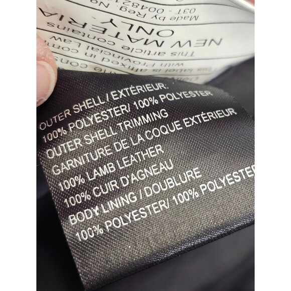 Williams & Kent M Leather Trimmed Puffer Jacket Coat Zip Up Winter Quilted EUC - Picture 7 of 8